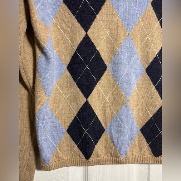 Brooks Brothers 100% Merino Wool Tan Men’s Sweater V Neck, long sleeve Sz M - Picture 4 of 7